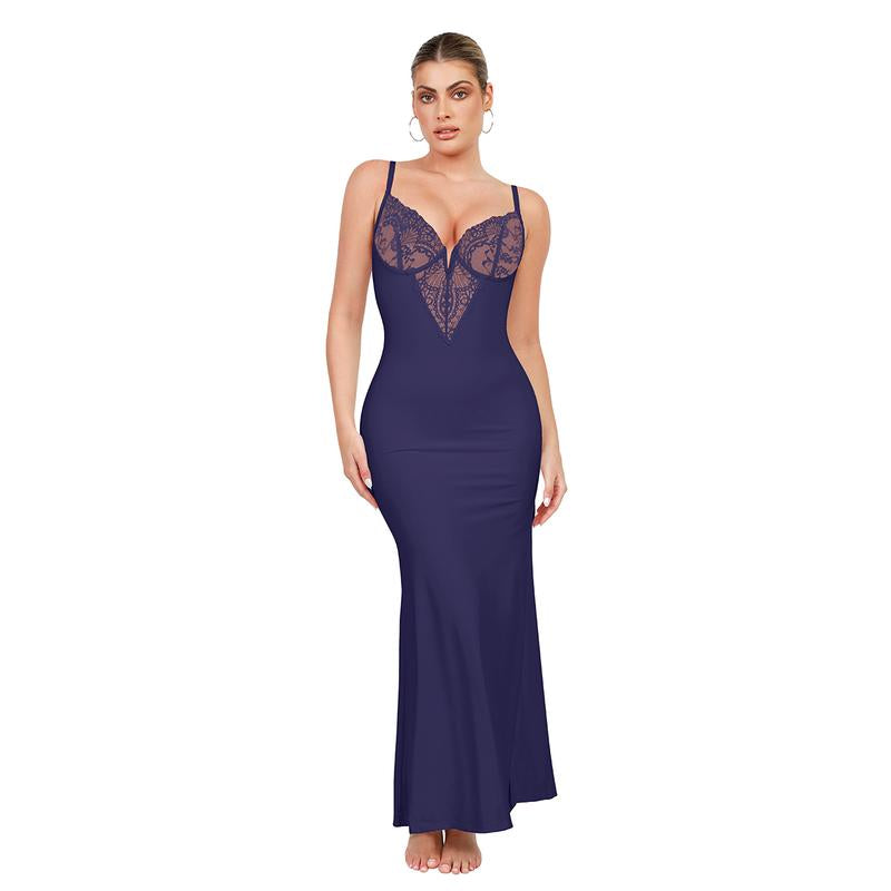 Popilush Lace Built-In Shapewear Set Deep V-Neck Maxi Dress or Wide Leg Jumpsuit Tummy Control Cocktail Party#Tiktokshopbacktoschool